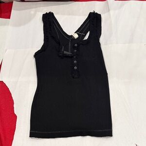 We The Free Black Button-Front Tank Top